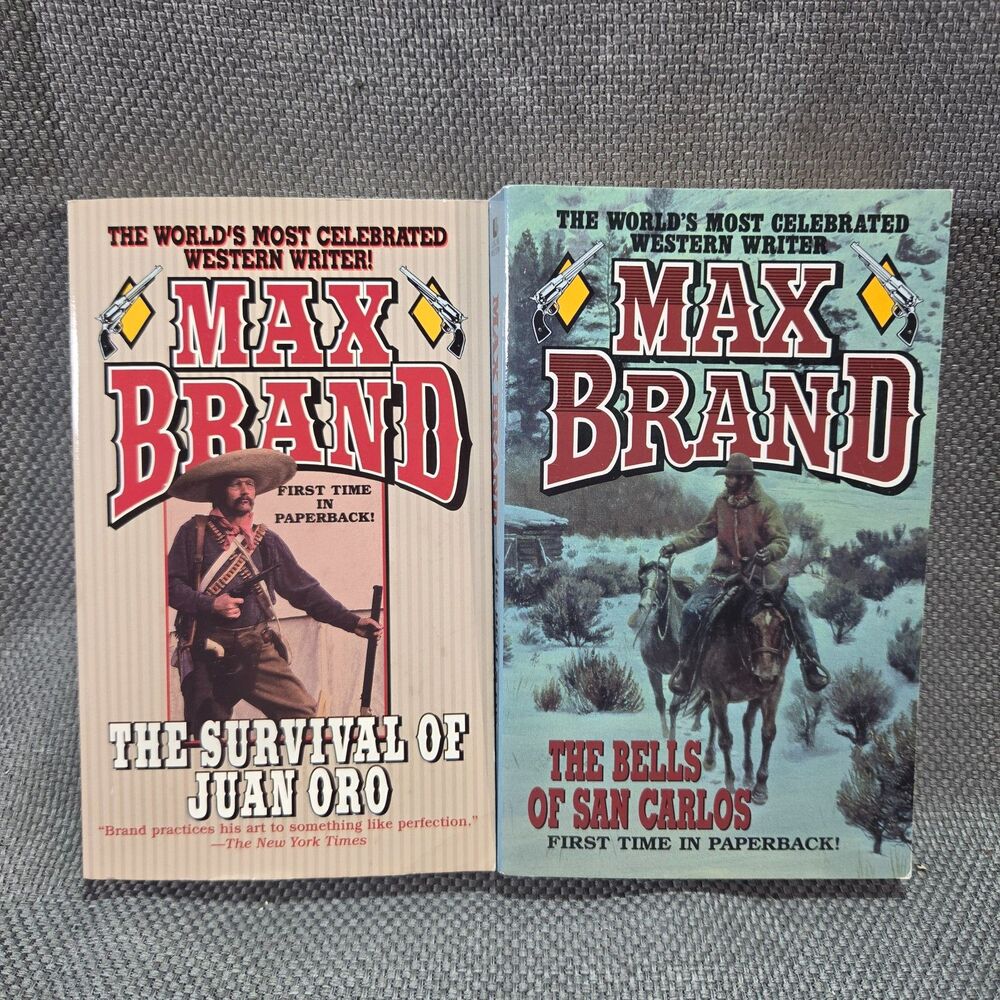 Lot of 2 Max Brand Western Paperbacks - The Survival of Juan Oro & The Bells of
